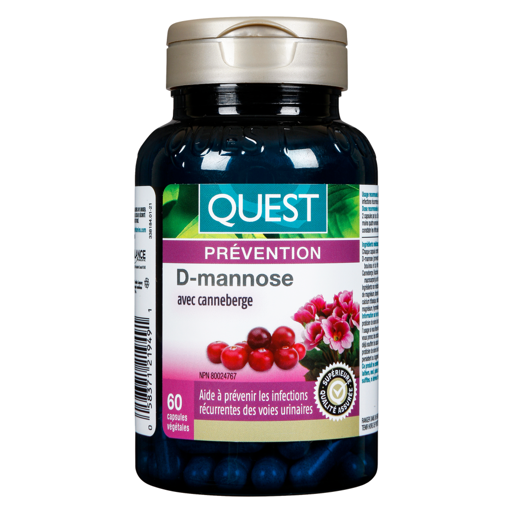 Quest® D-Mannose with Cranberry (60 Veggie Capsules) - 338184