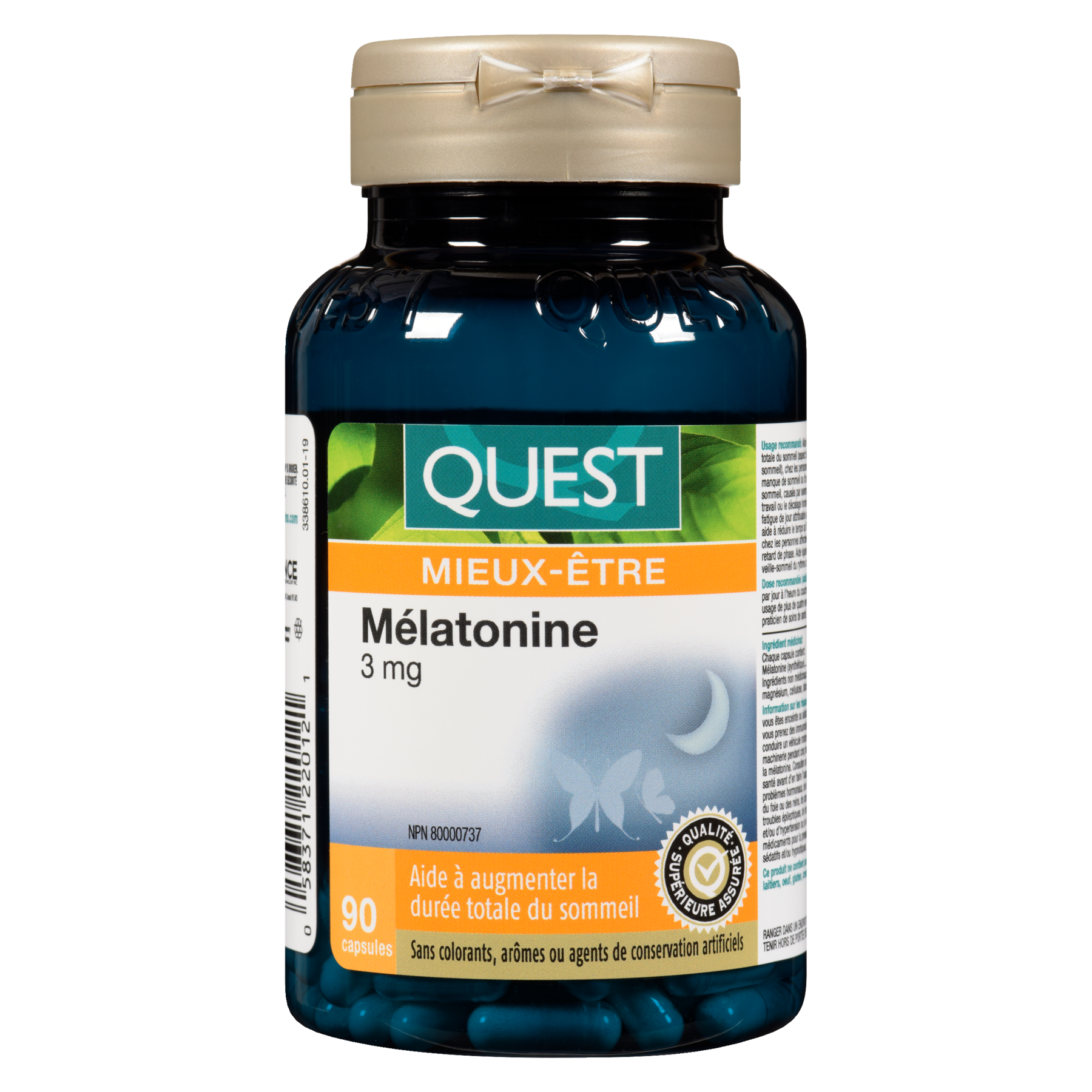 Quest® Melatonin 3MG (90 Capsules) -338610