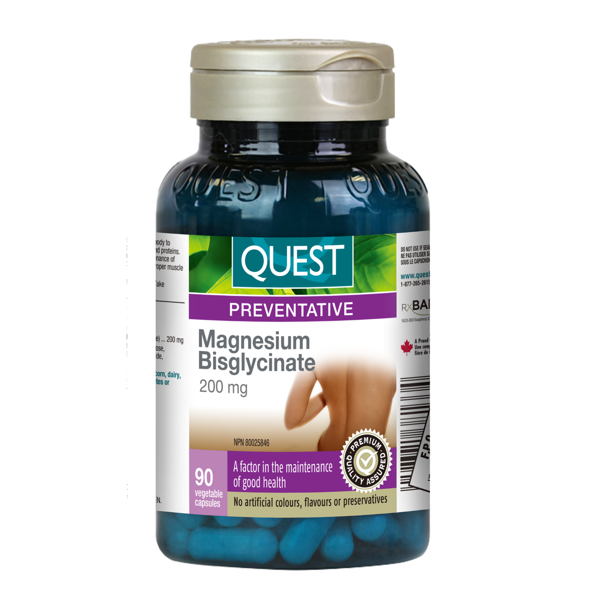 Quest®Magnesium Bisglycinate 200mg (90 Veggie Capsules) - 338133