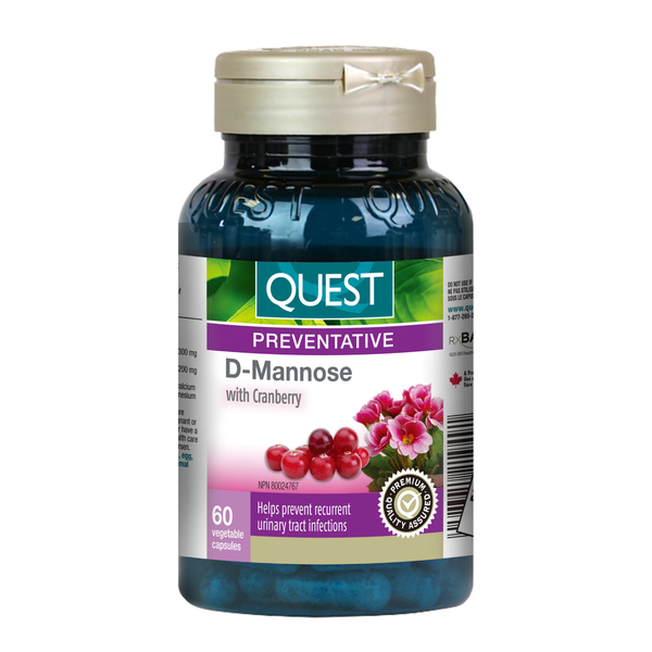 Quest® D-Mannose with Cranberry (60 Veggie Capsules) - 338184